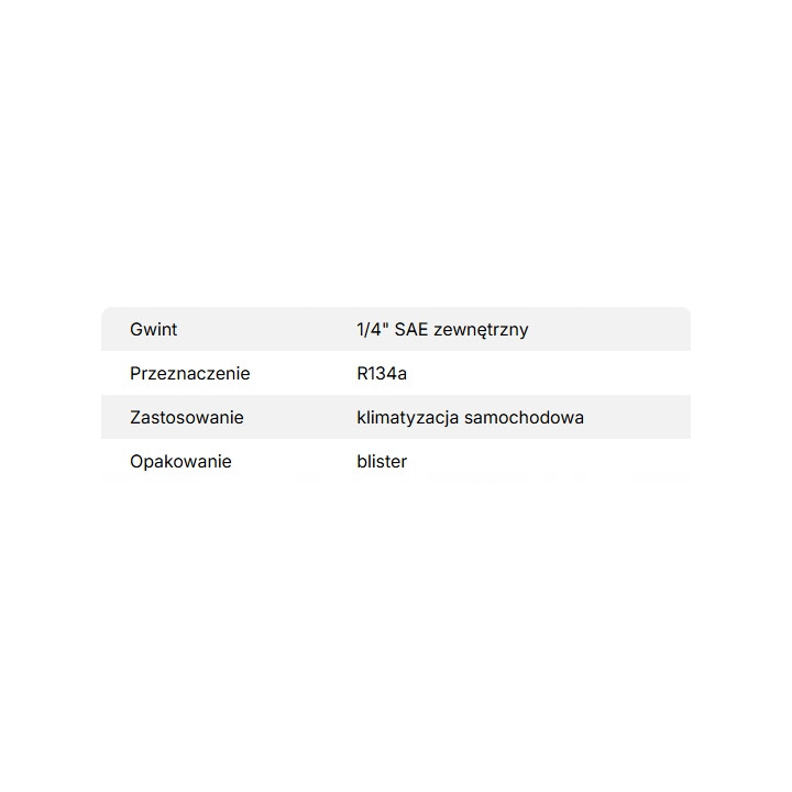 Szybkozłącze samochodowych układów klimatyzacyjnych VHF-SA-NC 1/4" SAE
