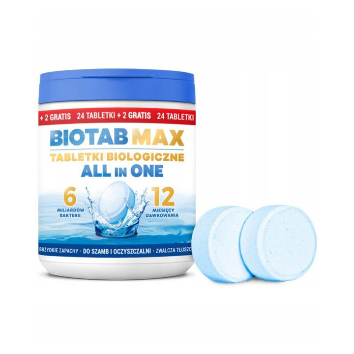 BioTab Max tabletki biologiczne do szamba, oczyszczalni - 26 szt
