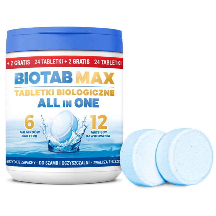 BioTab Max tabletki biologiczne do szamba, oczyszczalni - 26 szt