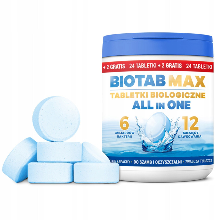BioTab Max tabletki biologiczne do szamba, oczyszczalni - 26 szt
