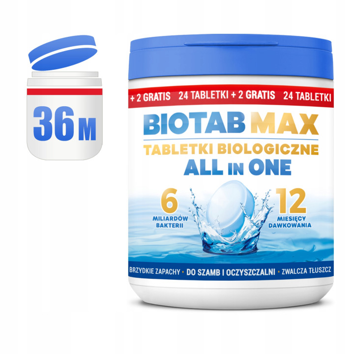BioTab Max tabletki biologiczne do szamba, oczyszczalni - 26 szt