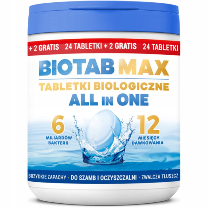 BioTab Max tabletki biologiczne do szamba, oczyszczalni - 26 szt