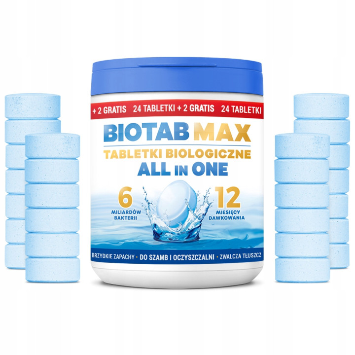 BioTab Max tabletki biologiczne do szamba, oczyszczalni - 26 szt