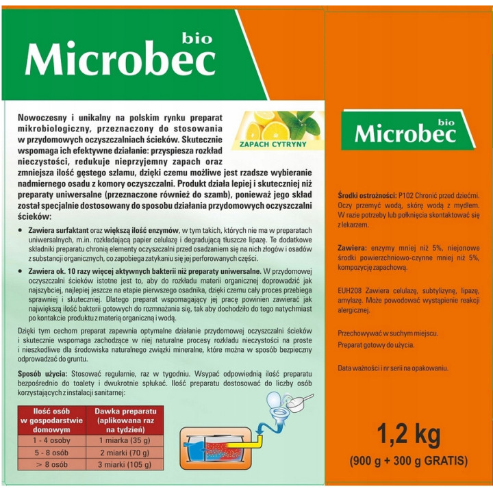Preparat do szamba proszek Bros Microbec Ultra 1,2kg