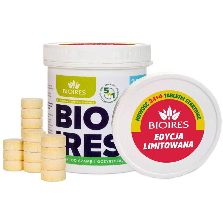 Tabletki biologiczne BioIres 28szt bakterie do szamba i oczyszczalni
