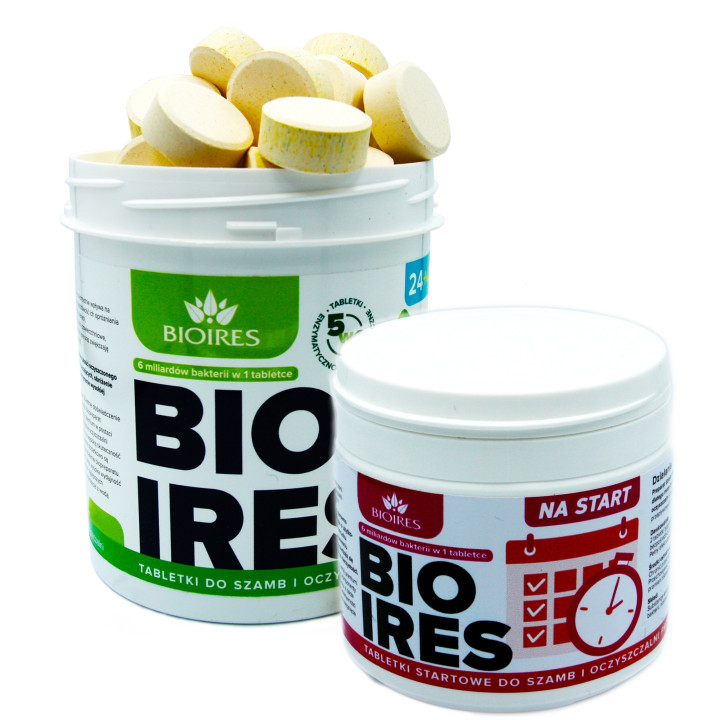 Tabletki biologiczne BioIres 28szt bakterie do szamba i oczyszczalni