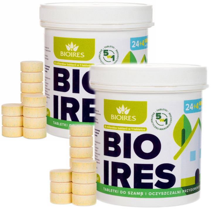 Tabletki biologiczne BioIres 28szt bakterie do szamba i oczyszczalni