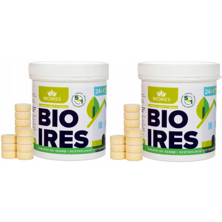 Tabletki biologiczne BioIres 28szt bakterie do szamba i oczyszczalni