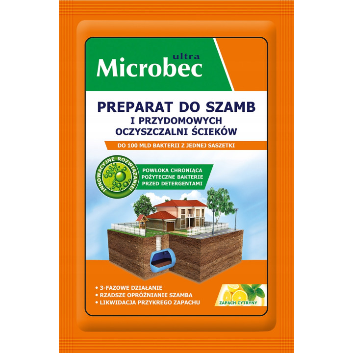 Preparat do szamb Bros Microbec Ultra - zapach cytryny 18 saszetek