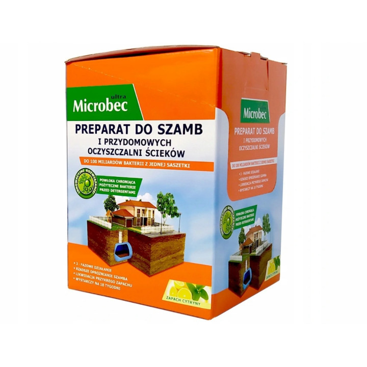 Preparat do szamb Bros Microbec Ultra - zapach cytryny 18 saszetek