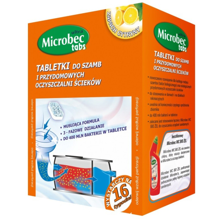 Preparat do szamb Bros Microbec Ultra - zapach cytryny 18 saszetek