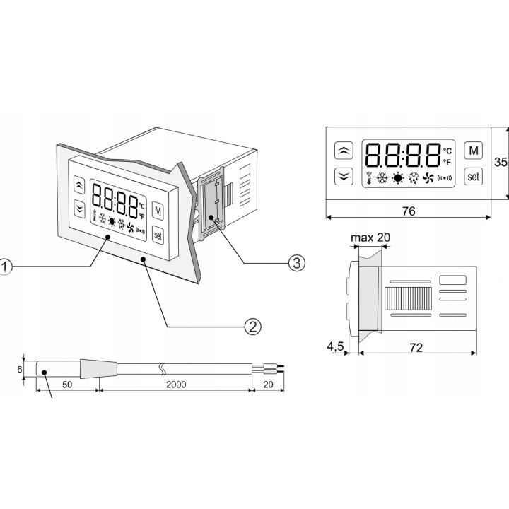 Regulator temperatury ESCO ES10 termostat elektroniczny