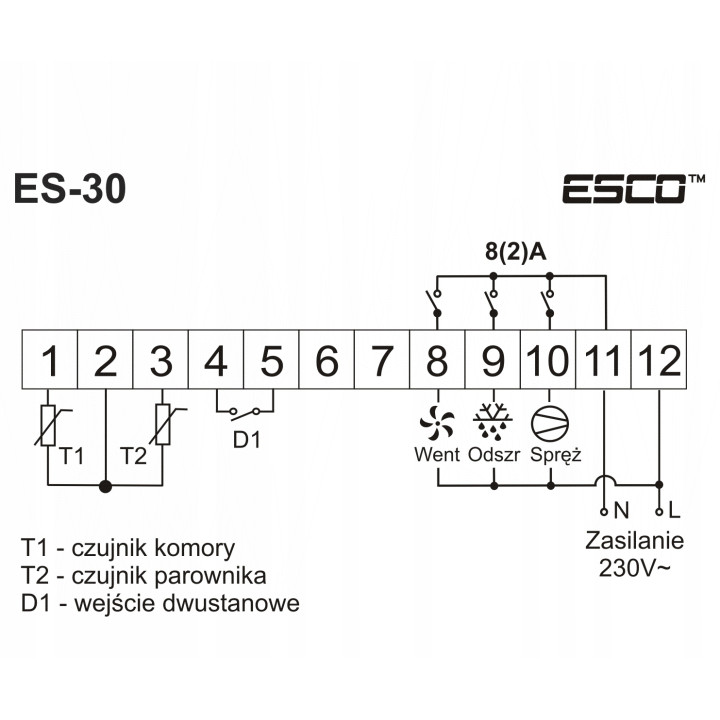 Regulator temperatury ESCO ES10 termostat elektroniczny