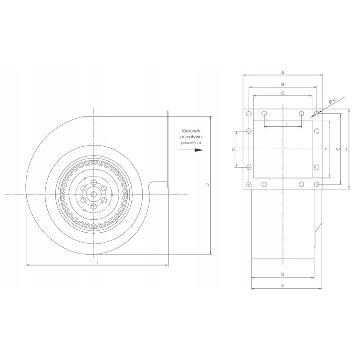 Wentylator promieniowy Ferono FOP750 82 mm