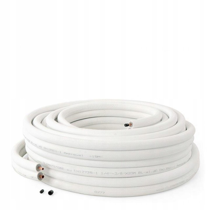 Najlepsza Rura miedziana do klimatyzacji Zestaw 1/4" - 3/8" 20m 0.8mm Atest