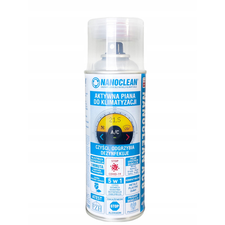 Aktywna piana do dezynfekcji klimatyzacji Nanoclean AC8 400 ml