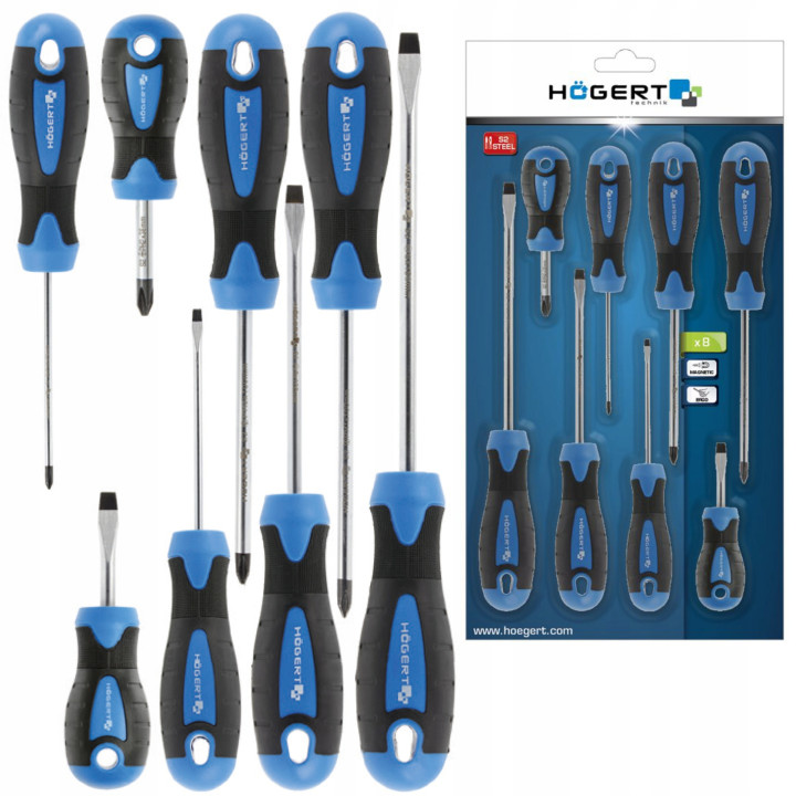 Zestaw narzędziowy Hogert HT1R444, 222 sztuk, CrV, grzechotki 72 T