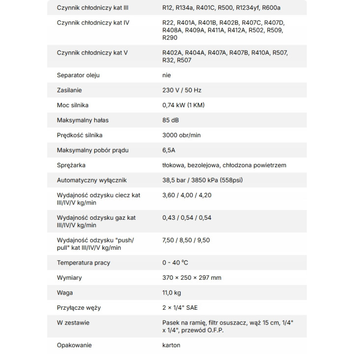 Stacja odzysku palnych czynników chłodniczych VALUE VRDDF