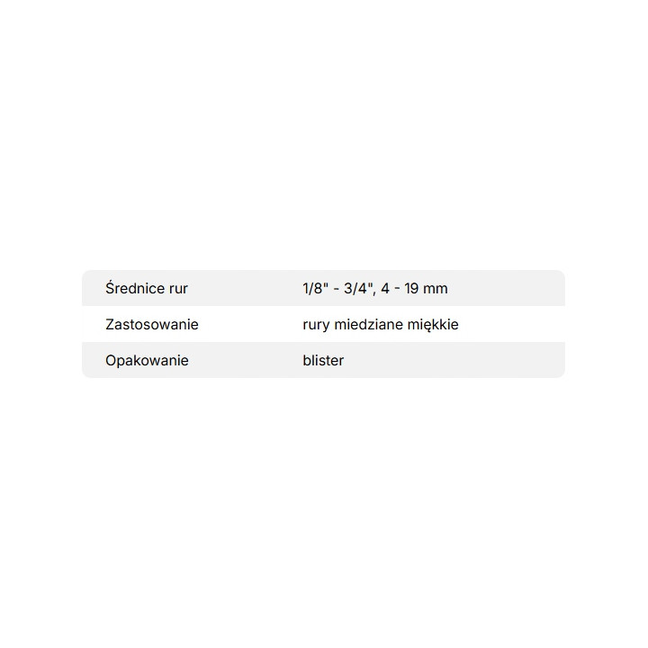 Nóż do rur miedzianych VALUE VTC-19
