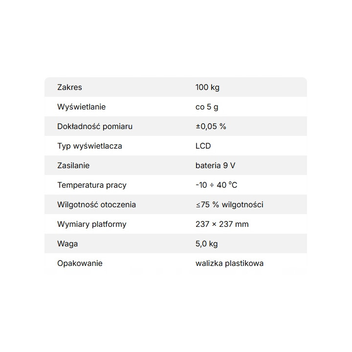 Serwisowa waga elektroniczna VALUE VES-100A