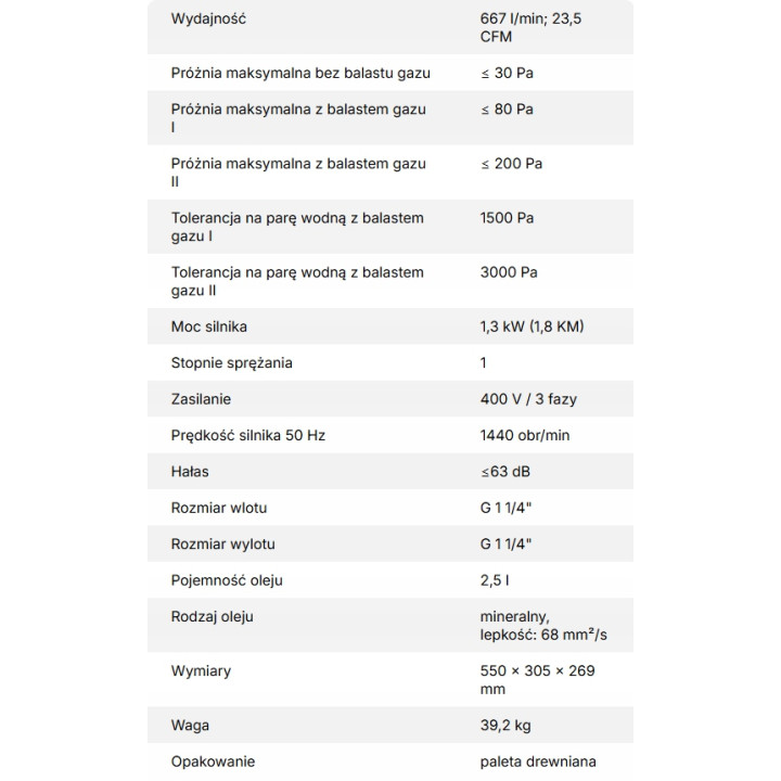 Jednostopniowa laboratoryjna pompa próżniowa Value VSV-40