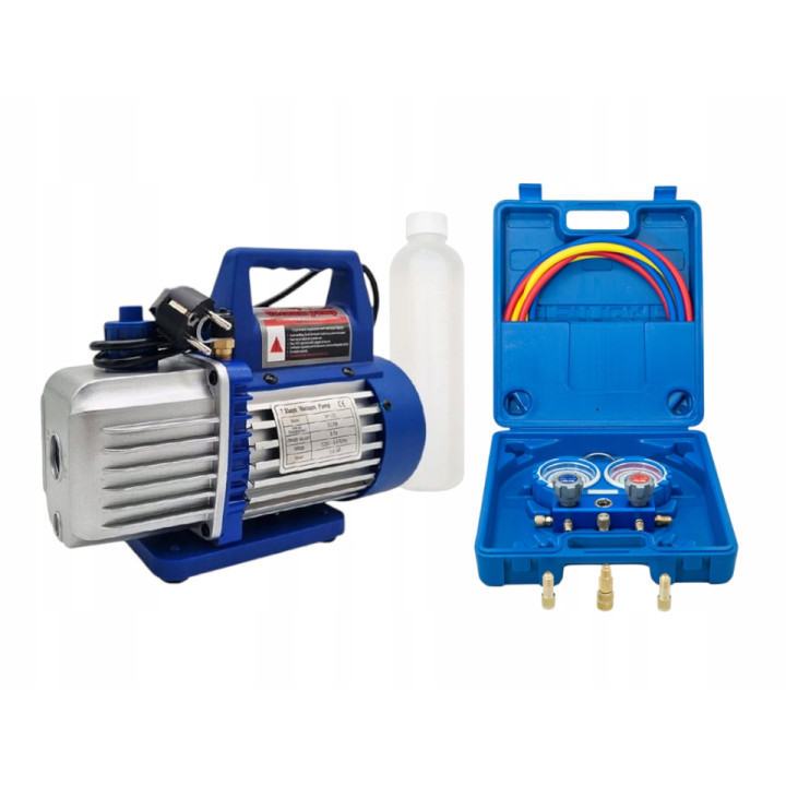 Zestaw pompa próżniowa SPV125 + manometry VALUE VMG-2-R32