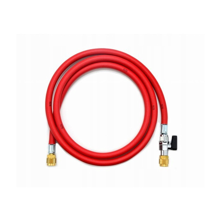 Wąż serwisowy 1/4" z zaworem Refco 90cm CA-CL-36-R ciśnieniowy