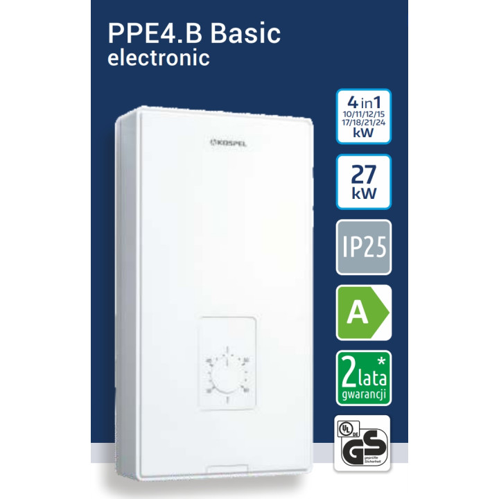 Elektryczny przepływowy podgrzewacz wody Kospel PPE4.B Basic do 15kW