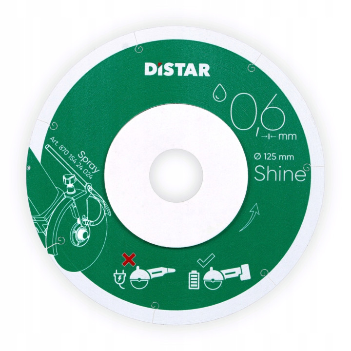 Tarcza diamentowa 125mm Distar Shine 0,6mm grubości precyzyjne cięcie