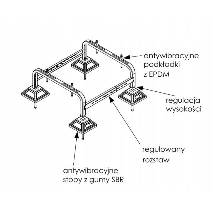 Podstawa regulowana uchwyt pod pompę ciepła FrameFoot FF-755 360kg