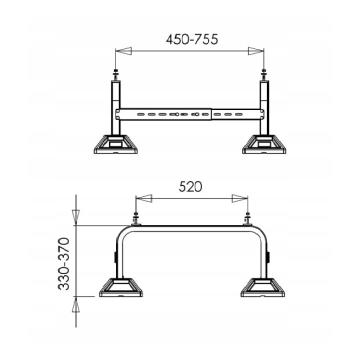Podstawa regulowana uchwyt pod pompę ciepła FrameFoot FF-755 360kg