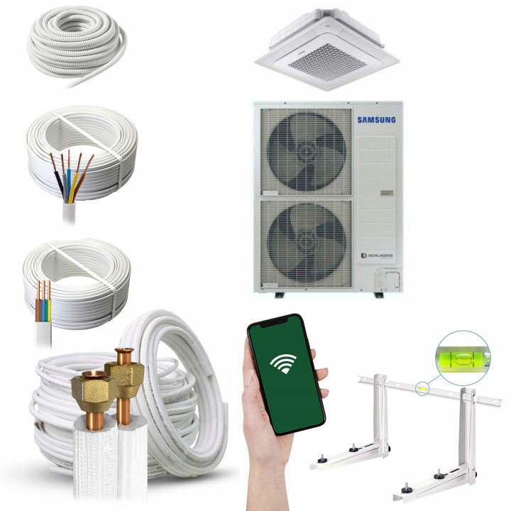 Klimatyzator kasetonowy Samsung Wind-Free 13,4 kW 4-kierunkowy Zestaw 6mb