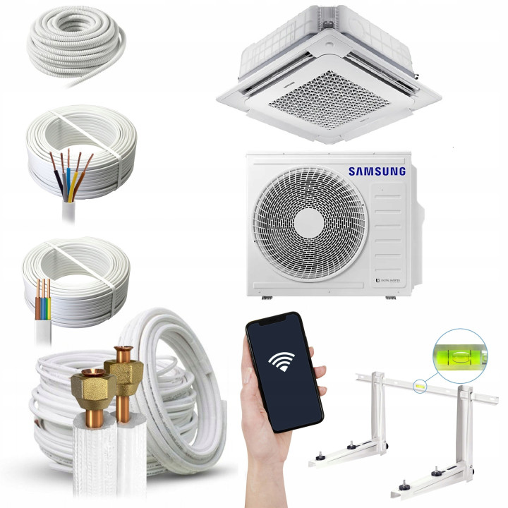 Klimatyzator kasetonowy Samsung Wind-Free 10,0 kW R32 3-fazowy Zestaw 4mb