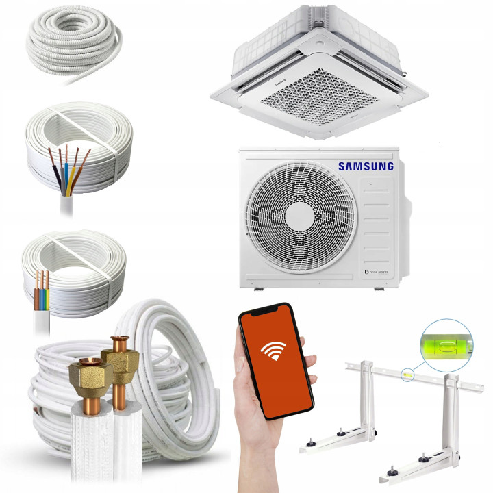 Klimatyzator kasetonowy Samsung Wind-Free 10,0 kW R32 1-fazowy Zestaw 3mb