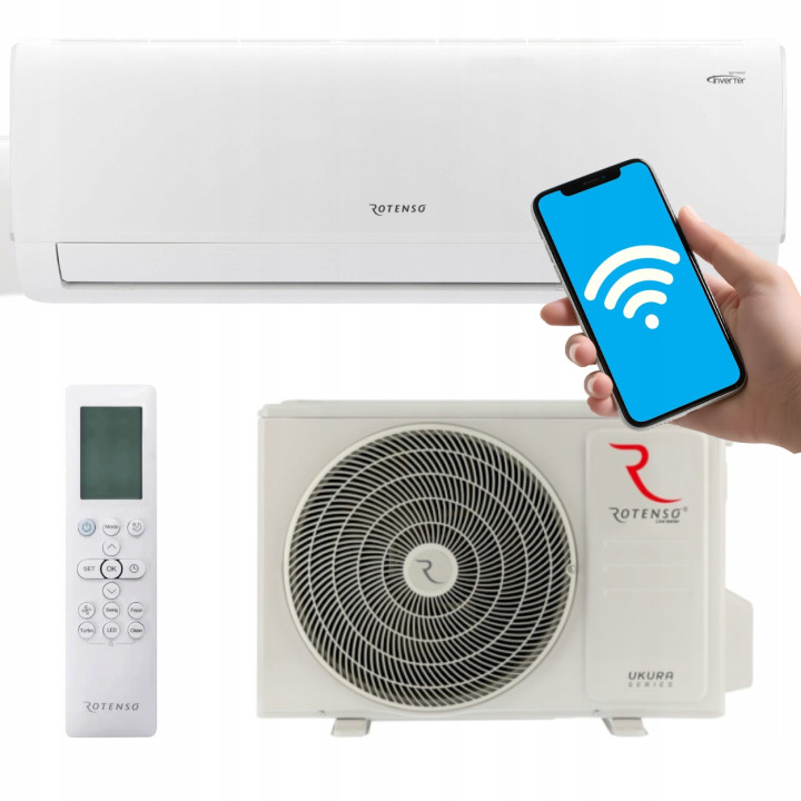 Klimatyzator ścienny Rotenso Ukura 3,5kW 40m2 WIFI Klimatyzacja do domu