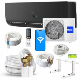Klimatyzator Ścienny HAIER Flexis Plus Black Matt 2,7kW zestaw 3mb Rodigas