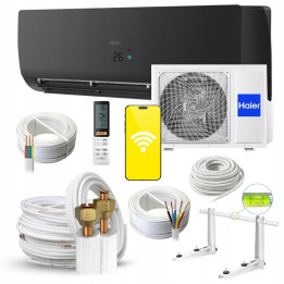 Klimatyzacja Ścienna HAIER Flexis Plus Black Matt 5kW + zestaw 3mb Rodigas