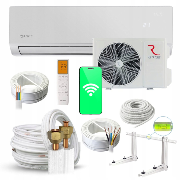 Klimatyzator Ścienny Rotenso Elis Silver X 3,5kW + zestaw montażowy Rodigas