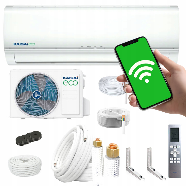 Klimatyzator ścienny KAISAI 2026 WiFi 3,5kW Zestaw 3mb do montażu