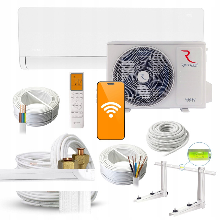 Klimatyzator Pokojowy Rotenso Versu Pure X 5kW do domu + zestaw 3mb Rodigas