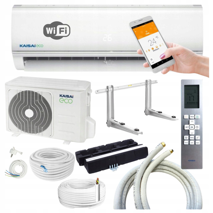 Klimatyzator ścienny KAISAI ECO Split 3,5kW 40m2 WiFi PILOT 2026 MOCNY