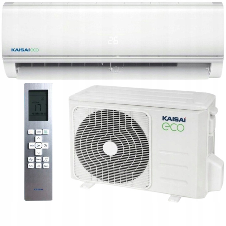 Klimatyzator ścienny KAISAI ECO Split 3,5kW 40m2 WiFi PILOT 2026 MOCNY