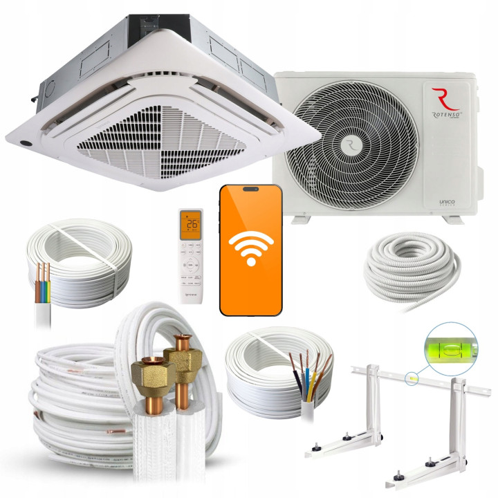 Klimatyzator Kasetonowy Rotenso Tenji 5,3kW do domu zestaw 6mb Rodigas