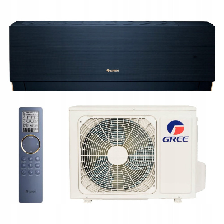 Klimatyzator ścienny GREE Clivia Navy Blue 3,5kW Grzanie Zestaw Rodigas