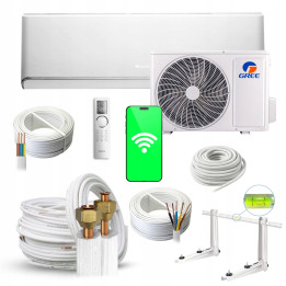 Klimatyzator ścienny Gree Airy White do domu 5,3kW + zestaw 3mb Rodigas