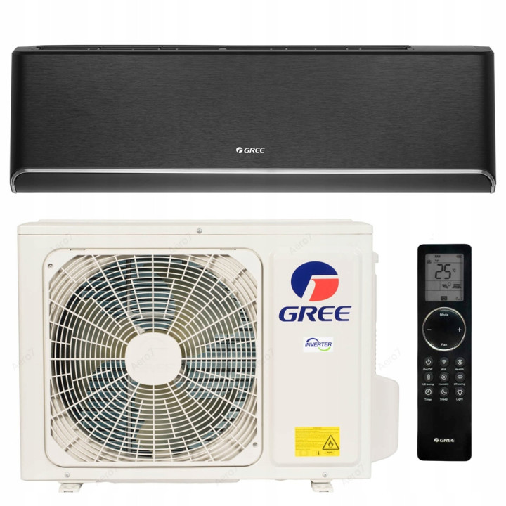 Klimatyzator domowy Gree Airy Dark 5,3kW WiFi Grzanie Jonizacja UV