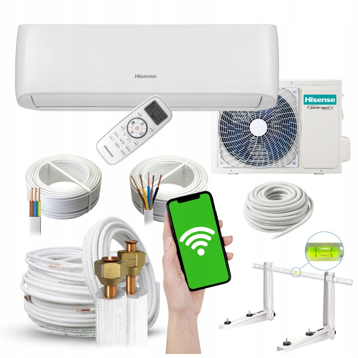 Klimatyzator ścienny Hisense EasySmart 5kW do biura + zestaw 3mb Rodigas