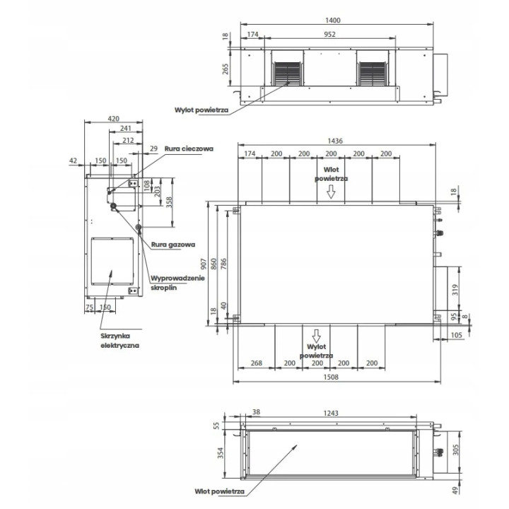 Klimatyzator kanałowy Hisense AUD250UX6RZPH8 23,0kW