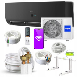 Klimatyzator Ścienny HAIER Flexis Plus Black Matt 7kW + zestaw 3mb Rodigas