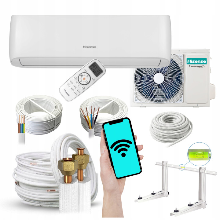 Klimatyzacja ścienna Hisense EasySmart 7kW do domu + zestaw 3mb Rodigas